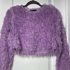 Zara Purple Crop Sweater